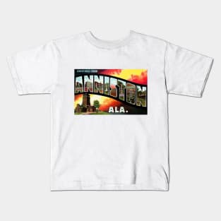 Greetings from Anniston Alabama - Vintage Large Letter Postcard Kids T-Shirt